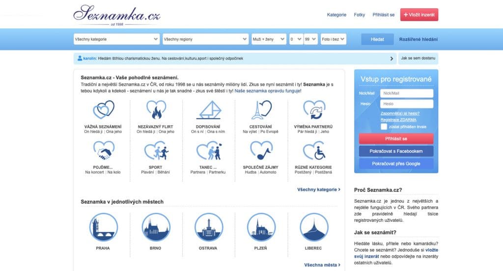 seznamka pro seniory bez registrace Domažlice