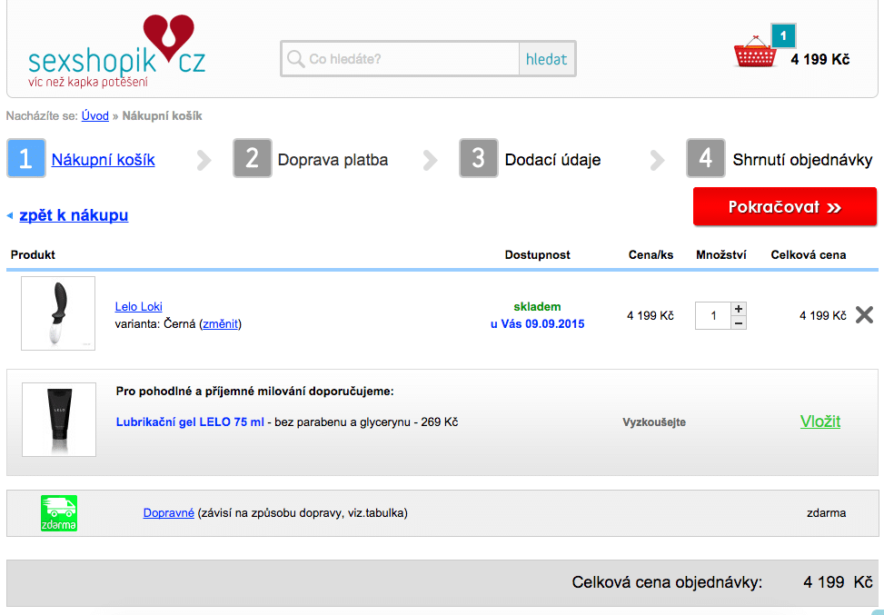 Nákupní košík Sexshopik.cz