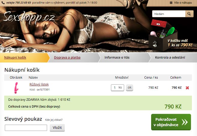 Nákupní proces u Sexshopp.cz