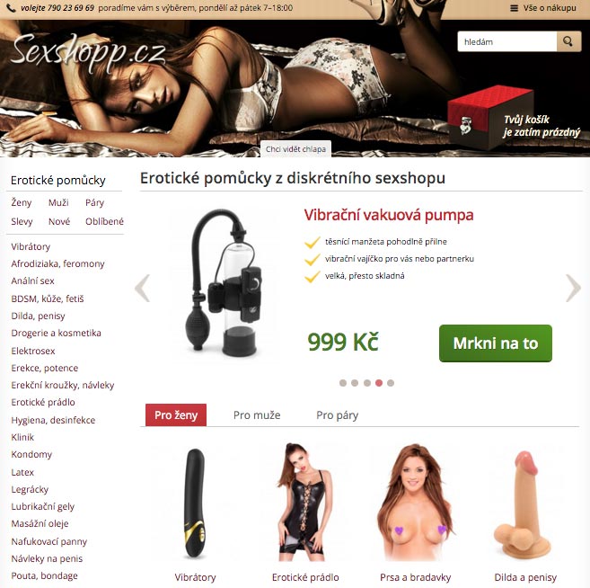 Sexshopp.cz - hlavní stránka v recenzi